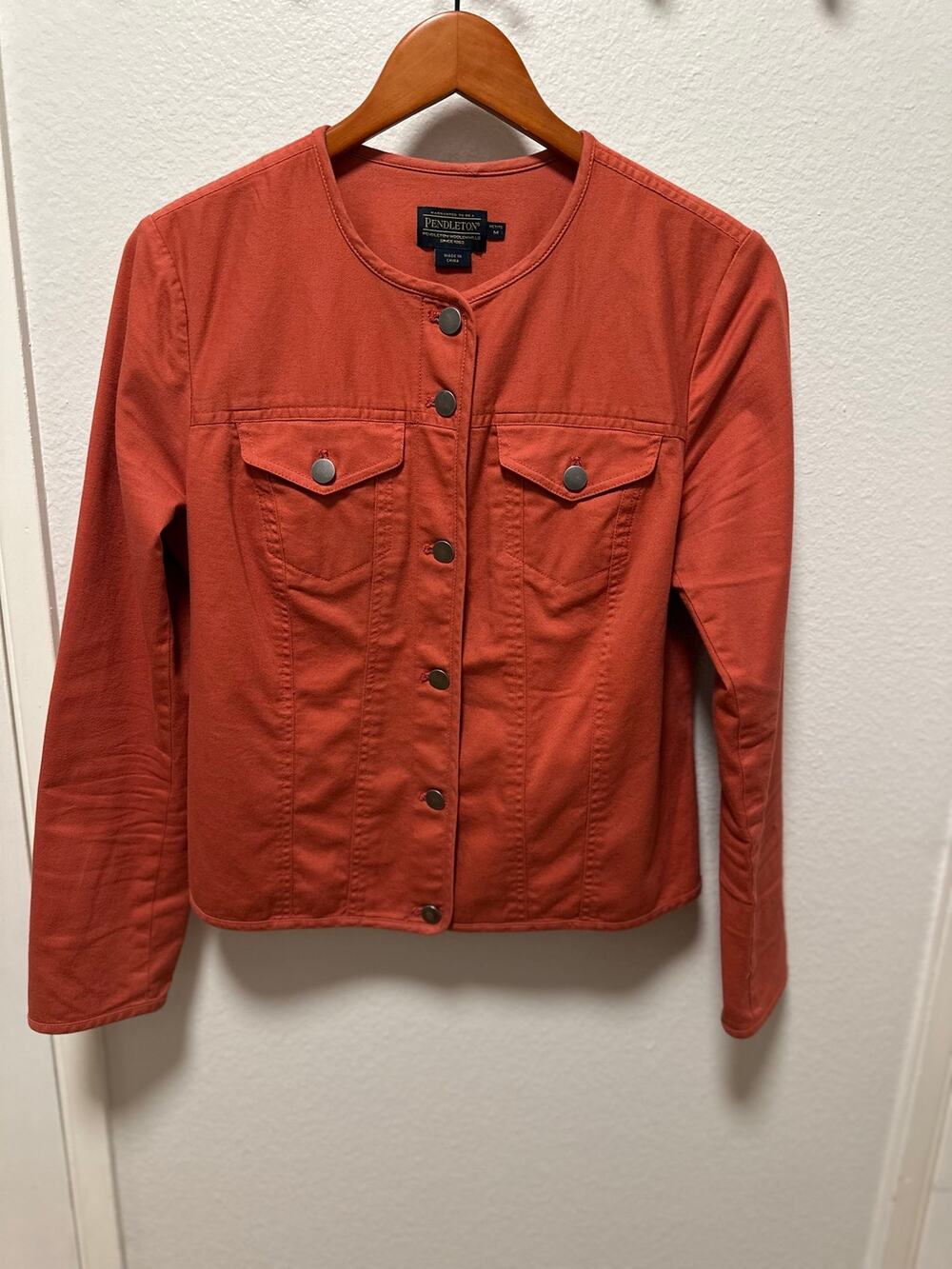Pendleton Coral Red Jacket, Size Petite Medium